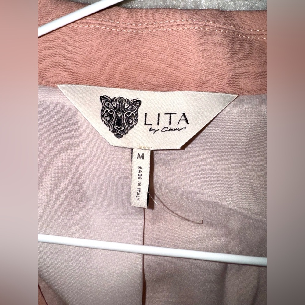 NWOT LITA BY Ciara $498 MSRP PINK BLAZER JACKET TAILORED SIZE M MADE IN ITALY​ - Picture 3 of 4